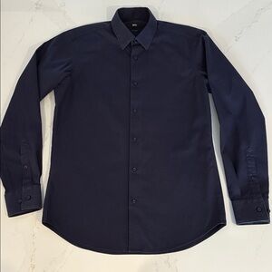 Hugo Boss Eliot Dark Blue Navy Dress Shirt Size 38/15